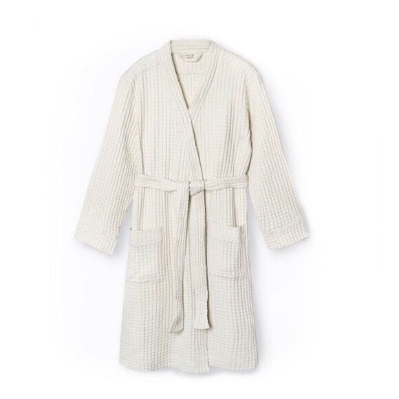 NWT Goumi Kids Mom Alabaster Waffle Robe XS/S White Organic Cotton - Picture 1 of 3